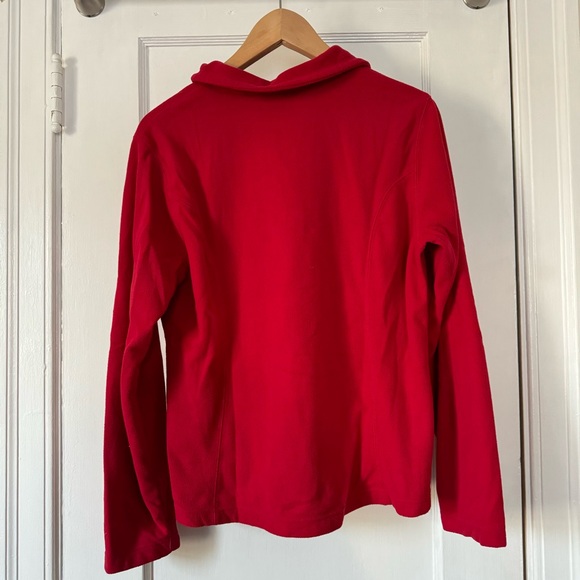 Lands’ End Red Long Sleeve Fleece Half Zip Pullover - Picture 8 of 9
